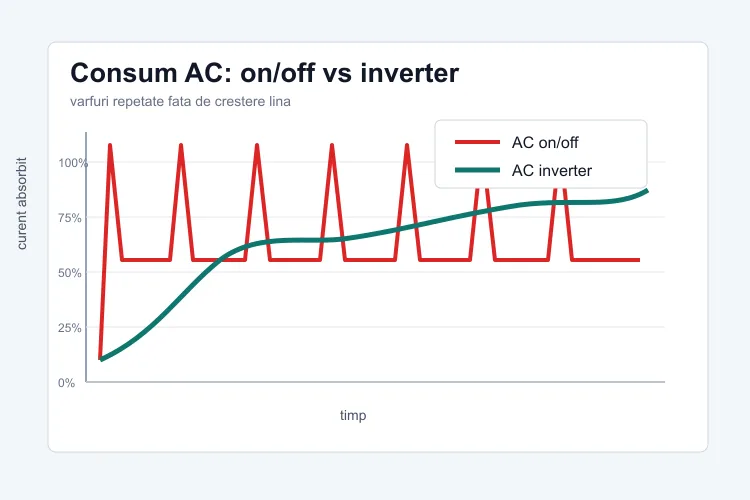 Stabilizator pentru AC inverter — diferențe față de modelele on/off