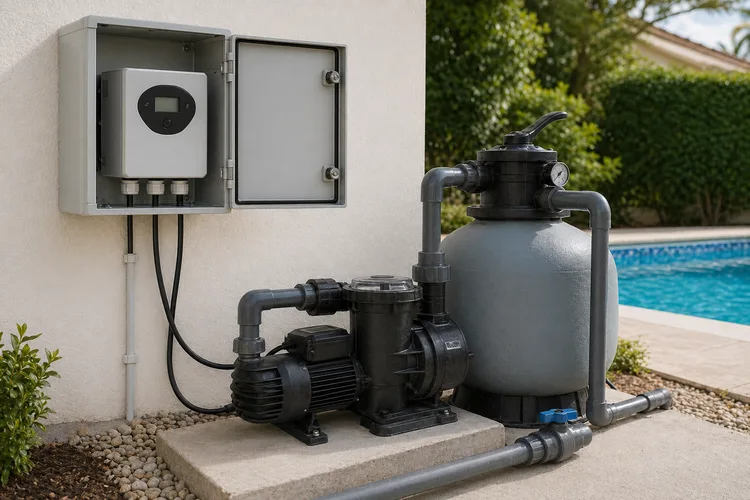 Stabilizator pentru piscină și pompă de filtrare